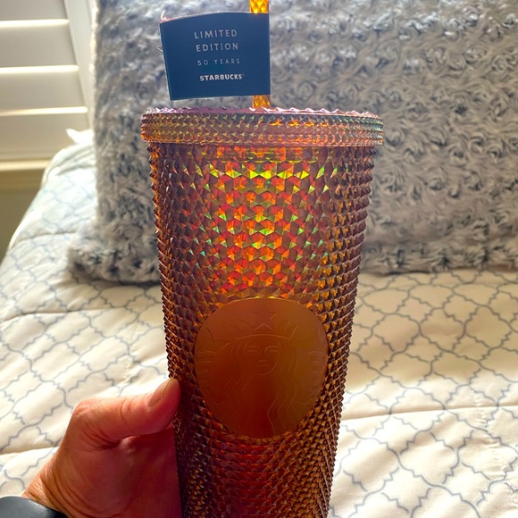Limited Edition 50 Yrs. Gold Starbucks 24 oz Tumblr! - Picture 3 of 4